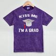Kiss Me I'm A Grad Graduation T-Shirt Mineral Wash Tshirts Mineral Purple
