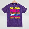 Last Day Pre-K Kindergarten Here I Come Graduation T-Shirt Mineral Wash Tshirts Mineral Purple