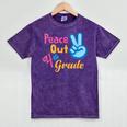Last Day Of School Peace Out Grade 4 Graduation Kids Mineral Wash Tshirts Mineral Purple