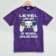 Last Days Of School Graduation Kindergarten Gamer Boys Kids Mineral Wash Tshirts Mineral Purple