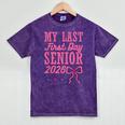 My Last First Day Senior 2026 Coquette Pink Bow Graduation Mineral Wash Tshirts Mineral Purple