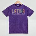 Latina Proud And Educated Powerful Latinas Pride Graduation Mineral Wash Tshirts Mineral Purple