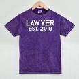 Law School Graduation Lawyer Est 2018 Him Her Mineral Wash Tshirts Mineral Purple