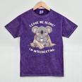 Leave Me Alone I'm Introverting Koala Introvert Mineral Wash Tshirts Mineral Purple