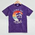 Leave Me Alone Raccoon Lover Introvert Antisocial Shy INTP Mineral Wash Tshirts Mineral Purple