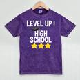 Level Up High School 8th Grade Graduation T-Shirt Mineral Wash Tshirts Mineral Purple