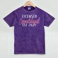 Licensed Cosmetologist Graduation 2025 Cosmetology School Mineral Wash Tshirts Mineral Purple