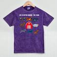 Life Is Better Around The Farm Nostalgia Trendy Mineral Wash Tshirts Mineral Purple