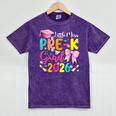 Little Miss Pre-K Grad 2026 Preschool Graduation Kids Girls Mineral Wash Tshirts Mineral Purple