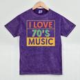 I Love 70's Music Retro Style Nostalgia Vibe 1970 70's Party Mineral Wash Tshirts Mineral Purple