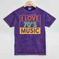 I Love 70's Music Retro Style Nostalgia Vibe 1970 70's Party Premium Tri-Blend Mineral Wash Tshirts Mineral Purple
