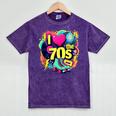 I Love The 70s Retro Cassette Roller Vinyl Nostalgia Vibes Mineral Wash Tshirts Mineral Purple