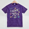 I Love The 70's Retro Nostalgia Mineral Wash Tshirts Mineral Purple