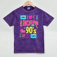 I Love The 90'S 90s Nostalgia Mineral Wash Tshirts Mineral Purple