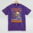 I Love Fishing Bigfoot Fisherman Introvert Sarcastic Mineral Wash Tshirts Mineral Purple