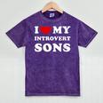 I Love My Introvert Sons I Heart My Introvert Sons Mineral Wash Tshirts Mineral Purple