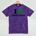 I Love Irish Exits St Patrick's Day Introvert Party Mineral Wash Tshirts Mineral Purple
