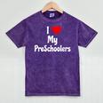 I Love My PreSchool Students Teachers Educators Graduation Mineral Wash Tshirts Mineral Purple