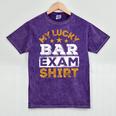 My Lucky Bar Exam Shirt Lawyer Law School Graduation Mineral Wash Tshirts Mineral Purple