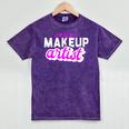 Makeup Artist Beauty Cosmetologist Graduation T-Shirt Mineral Wash Tshirts Mineral Purple