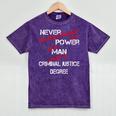 Man Criminal Justice Degree Graduation Or Career Mineral Wash Tshirts Mineral Purple