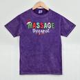 Massage Therapist Therapy LMT Masseuse Graduation Christmas Mineral Wash Tshirts Mineral Purple