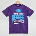 Master's Degree Graduation Masters Degree Survivor Mineral Wash Tshirts Mineral Purple