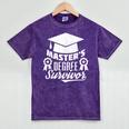 Master's Degree Survivor College Graduation Mineral Wash Tshirts Mineral Purple