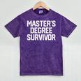 MASTER'S DEGREE SURVIVOR Graduation Grad Shirt College Mineral Wash Tshirts Mineral Purple