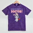 Med School Graduation Bunny Medical New Doctor Mineral Wash Tshirts Mineral Purple
