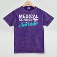 Medical School Survivor Med Student Graduation Mineral Wash Tshirts Mineral Purple