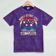 Middle School Level Complete Gamer Class Of 2024 Graduation Mineral Wash Tshirts Mineral Purple