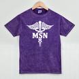 MSN Letters On Caduceus Medical Emblem MSN Nurse Graduation Mineral Wash Tshirts Mineral Purple