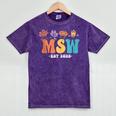 MSW Est 2025 Graduation School Social Worker Shirt Master Mineral Wash Tshirts Mineral Purple