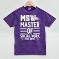 MSW Est 2026 Masters Of Social Work Graduation Social Worker Mineral Wash Tshirts Mineral Purple