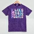 I Like Music More Than People Introvert Musician Retro Mineral Wash Tshirts Mineral Purple