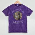 Me Myself And Silence Sarcastic Reading Books Introvert Top Raglan Baseball Tee Mineral Wash Tshirts Mineral Purple
