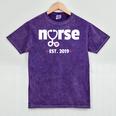 New Nurse Est 2019 Nursing School Graduation Mineral Wash Tshirts Mineral Purple