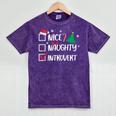 Nice Naughty Introvert Christmas List Santa Mineral Wash Tshirts Mineral Purple