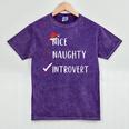 Nice Naughty Introvert List Christmas Introvert Mineral Wash Tshirts Mineral Purple