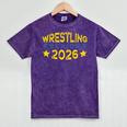 Night Wrestling Senior 2026 Graduation Mineral Wash Tshirts Mineral Purple