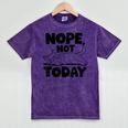 Nope Not Today Antisocial Introvert Cat Lover Men Women Kids Mineral Wash Tshirts Mineral Purple