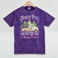 North Pole Tree Farm Merry Christmas Holiday Scene Nostalgia Mineral Wash Tshirts Mineral Purple North Pole Tree Farm Merry Christmas Holiday Scene Nostalgia Mineral Wash Tshirts Mineral Purple