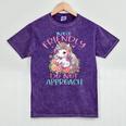 Not Friendly Do Not Approach Women & Girls Unicorn Cute Introvert & Humor Lovers For Women V-Neck Classic Fit Modern Short Sleeve Mineral Wash Tshirts Mineral Purple