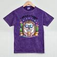 I Am Not a Hugger Introvert Hedgehog With Cactus Mineral Wash Tshirts Mineral Purple