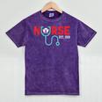 Nurse Est 2018 New Graduation Nursing School T-Shirt Mineral Wash Tshirts Mineral Purple