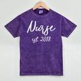 NURSE EST 2018 New Nursing School Graduation Shirt Mineral Wash Tshirts Mineral Purple