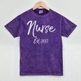 Nurse Est 2018 Shirt Cute Nursing School Graduation Mineral Wash Tshirts Mineral Purple