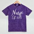 Nurse Established 2018 Shirt Nursing School Graduation Mineral Wash Tshirts Mineral Purple