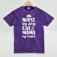 Nurse Graduation For Her Nursing Cat Mama By Night For Men Women Mineral Wash Tshirts Mineral Purple